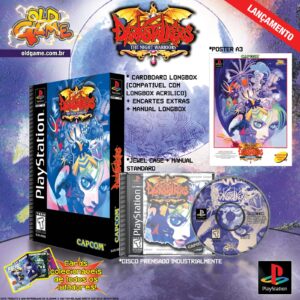 LONGBOX Darkstalkers - The Night Warriors - C/ MIDIA PRETA - PSONE - PRÉ-VENDA